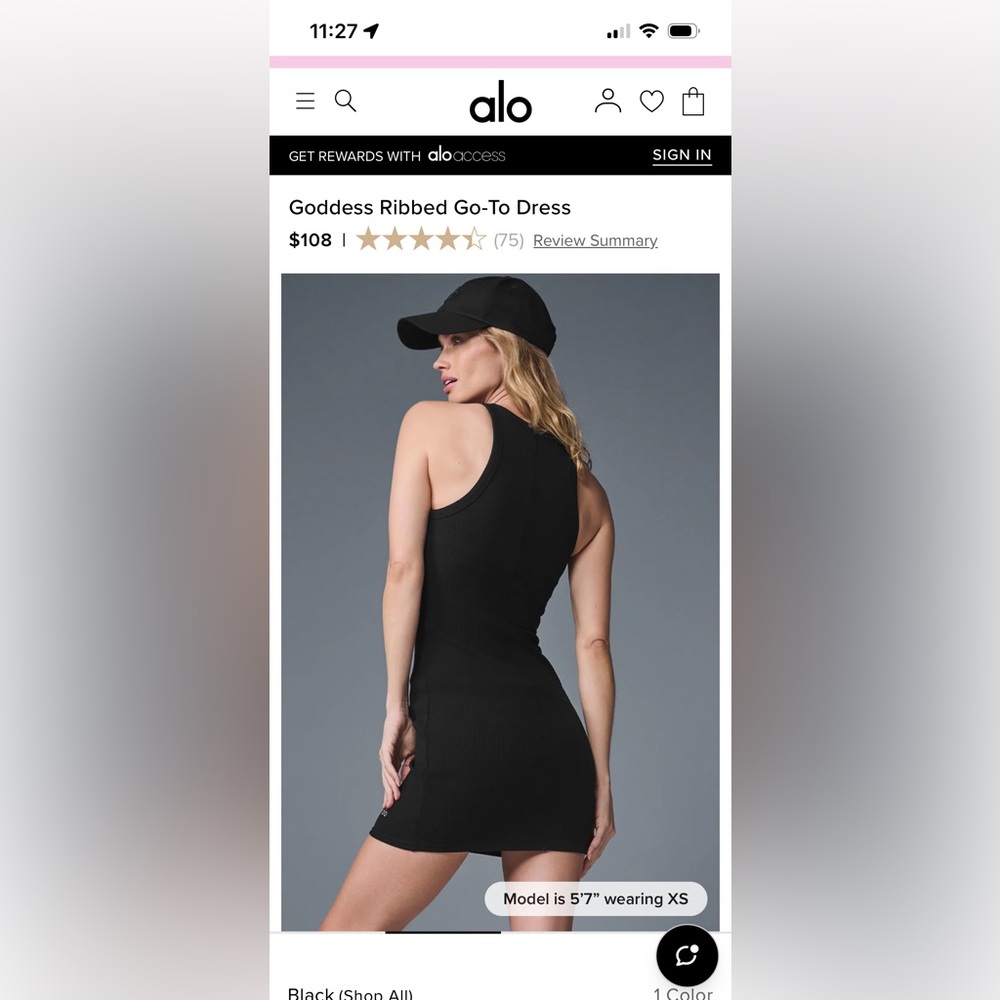 ALO Goddess Ribbed Go-To Dress - Picture 5 of 5